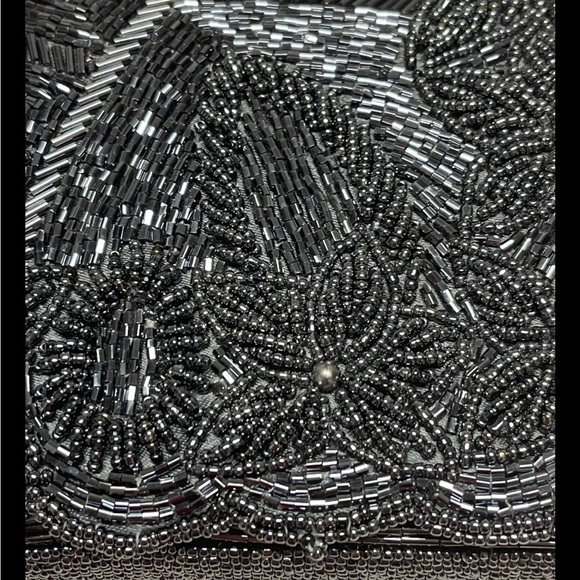 Elegant Black Beaded Evening Bag Shoulder Chain Strap - Picture 8 of 12